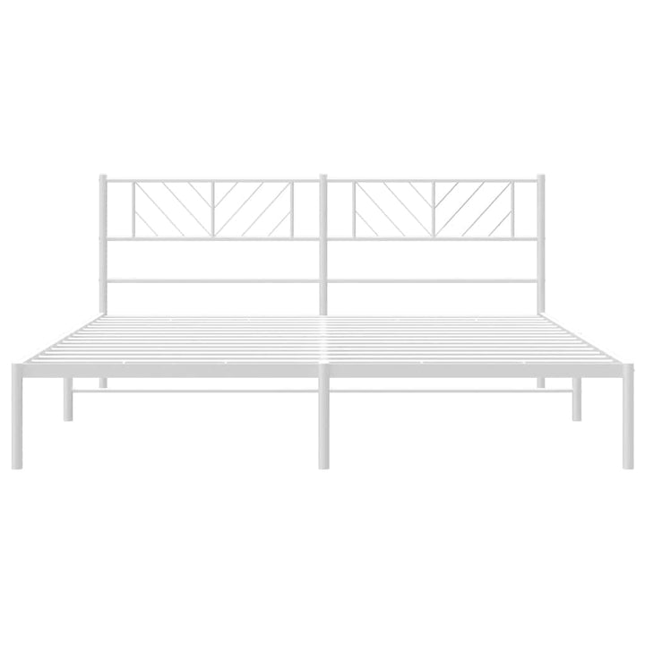 sengeramme med sengegavl 183x213 cm metal hvid