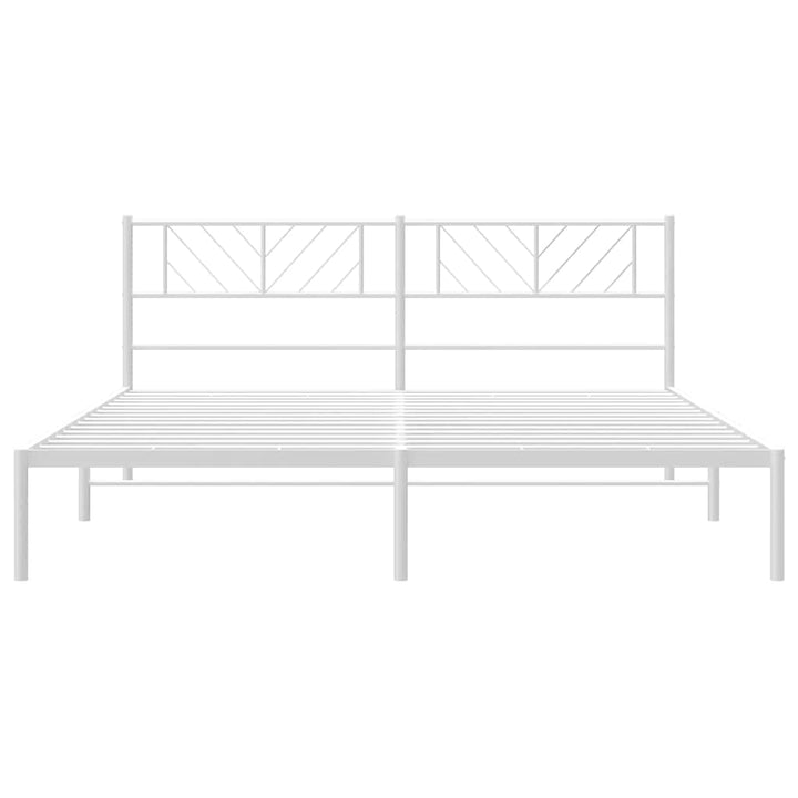 sengeramme med sengegavl 193x203 cm metal hvid