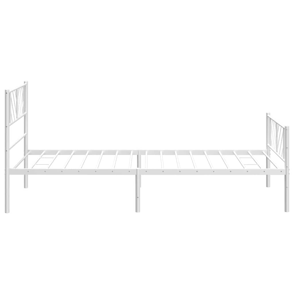 sengeramme med sengegavl og fodgærde 100x200 cm metal hvid