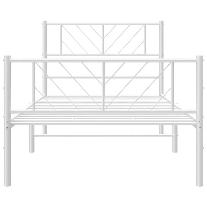 sengeramme med sengegavl og fodgærde 107x203 cm metal hvid