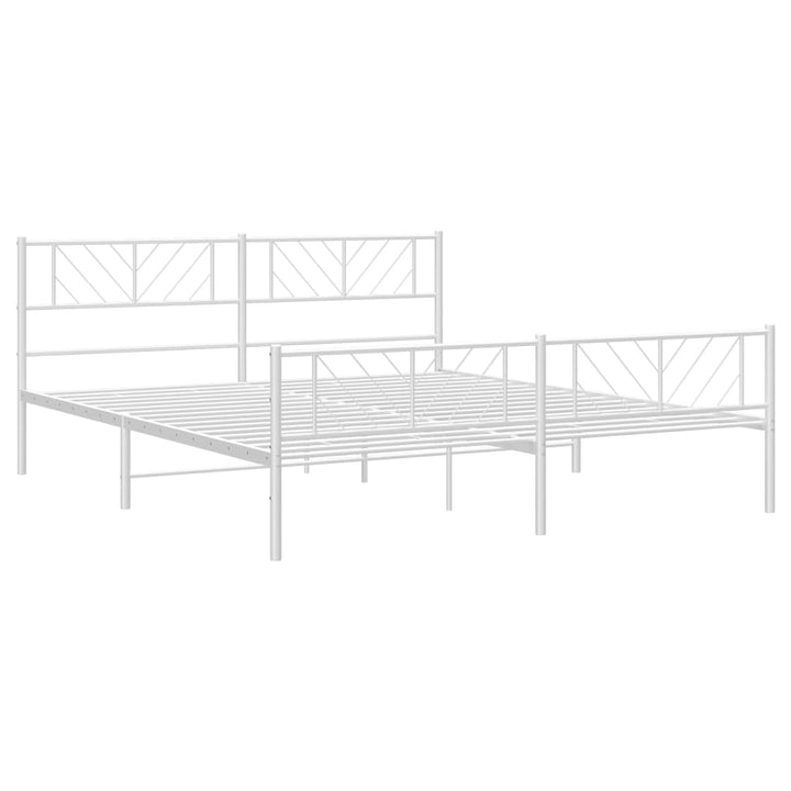 sengeramme med sengegavl og fodgærde 180x200 cm metal hvid