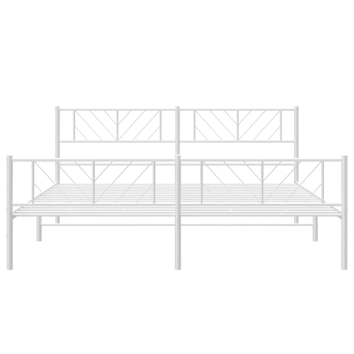 sengeramme med sengegavl og fodgærde 183x213 cm metal hvid