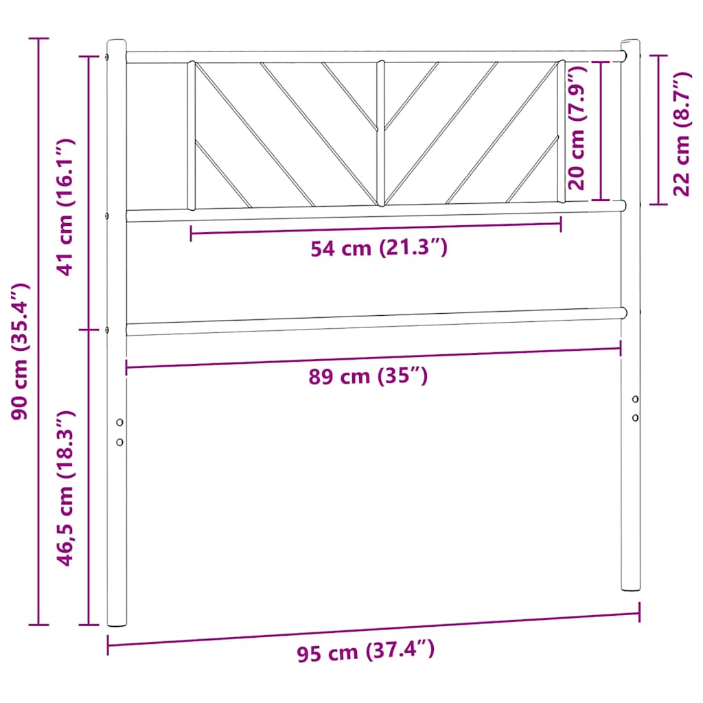 udskiftningsgavl 90 cm metal hvid