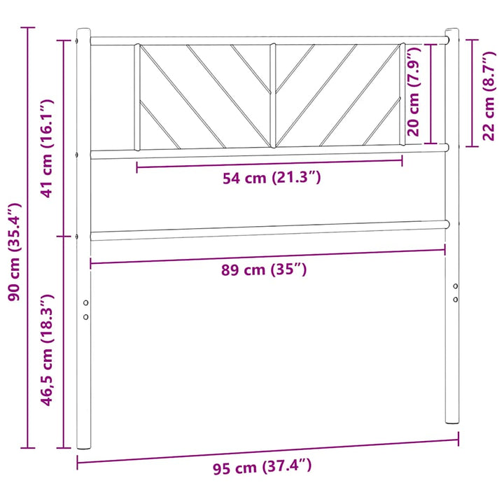 udskiftningsgavl 90 cm metal hvid