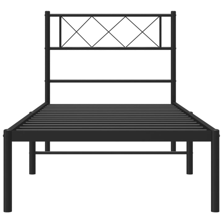 sengeramme med sengegavl 80x200 cm metal sort