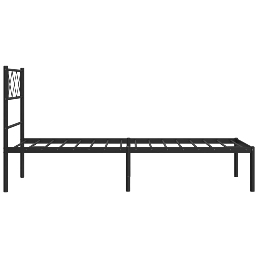 sengeramme med sengegavl 80x200 cm metal sort