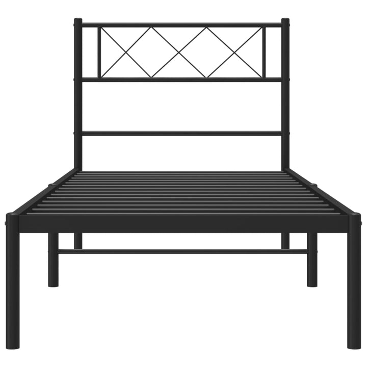 sengeramme med sengegavl 90x190 cm metal sort