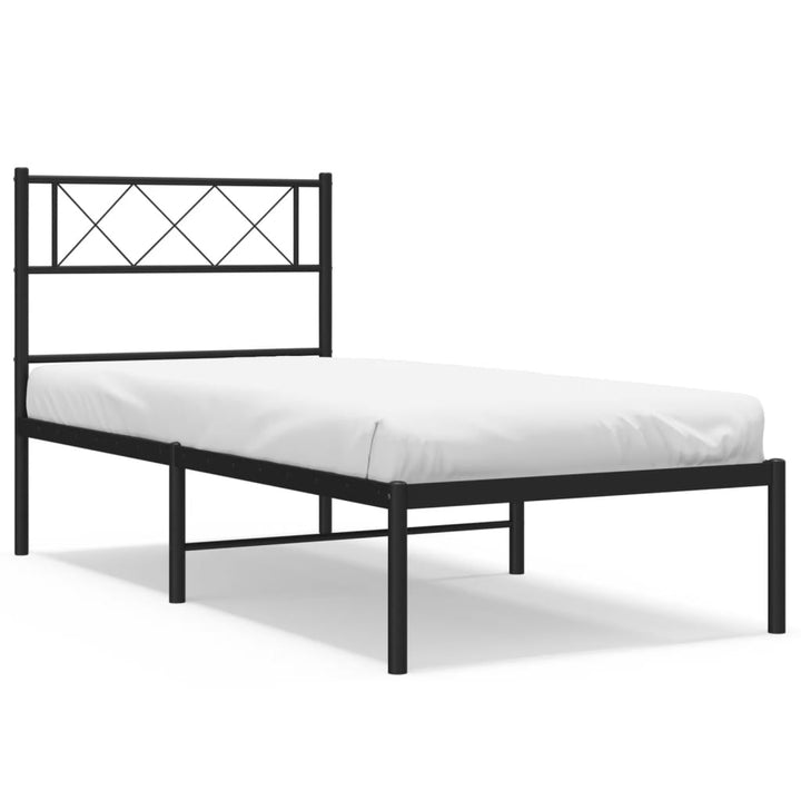 sengeramme med sengegavl 90x200 cm metal sort