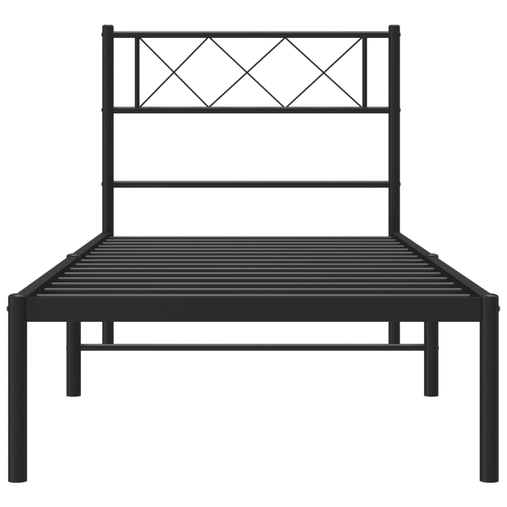 sengeramme med sengegavl 90x200 cm metal sort