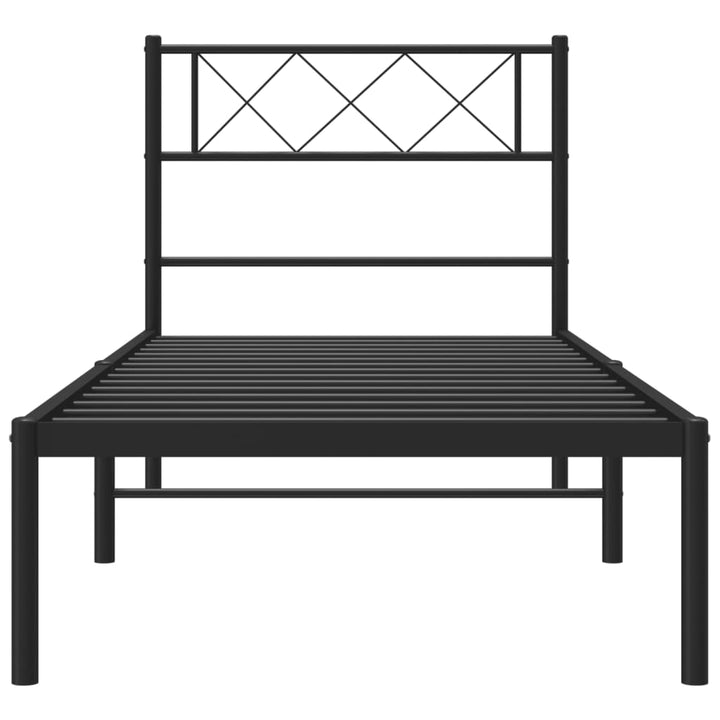 sengeramme med sengegavl 90x200 cm metal sort