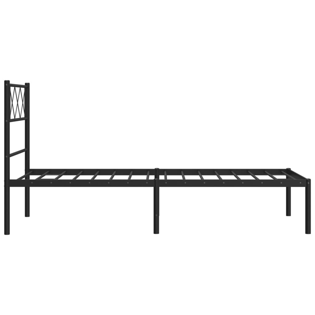 sengeramme med sengegavl 90x200 cm metal sort
