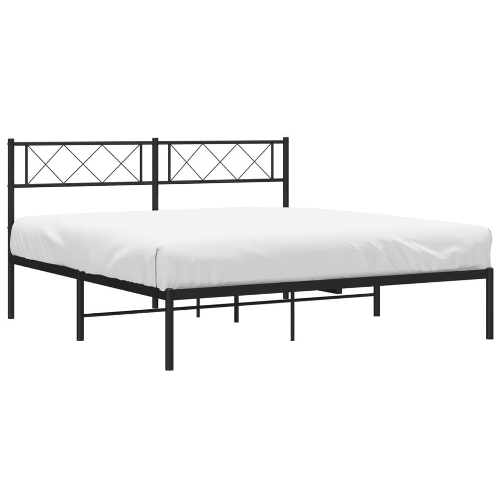 sengeramme med sengegavl 120x190 cm metal sort
