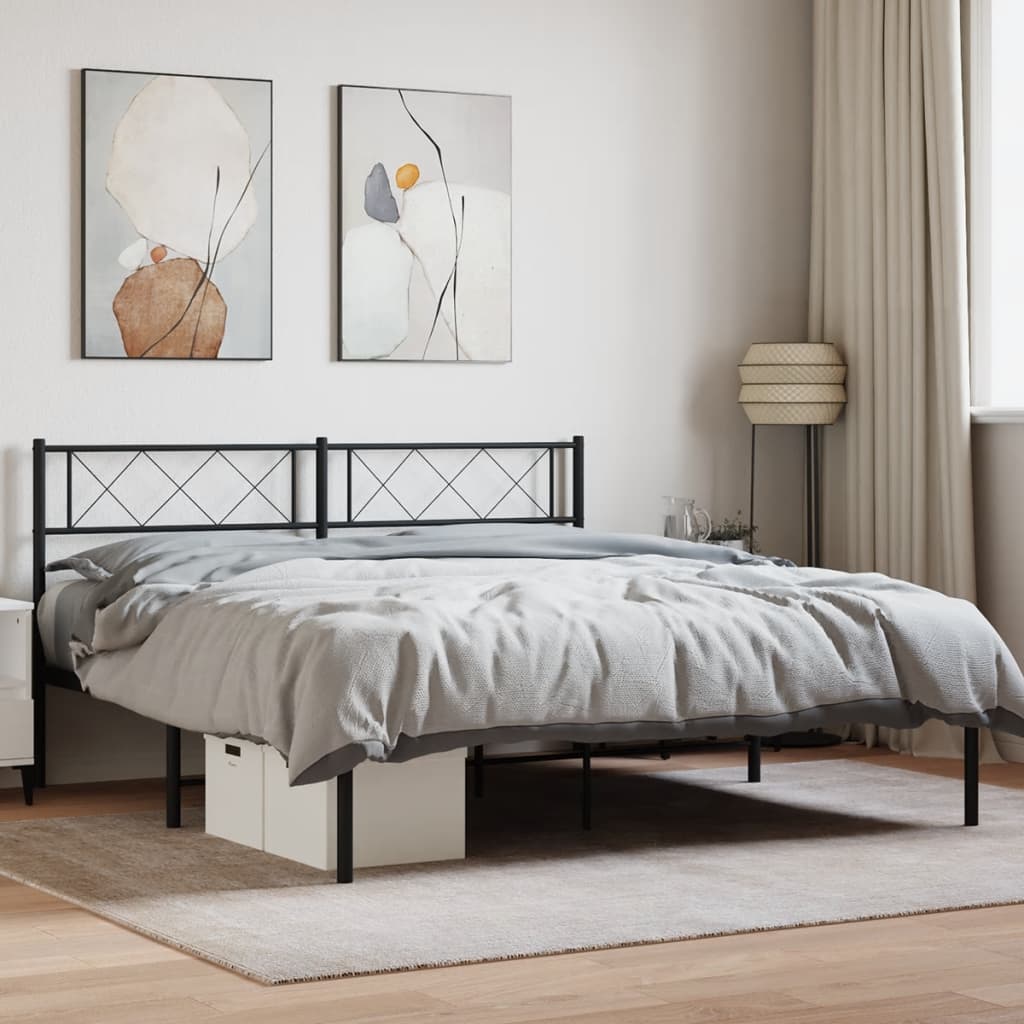 sengeramme med sengegavl 120x190 cm metal sort