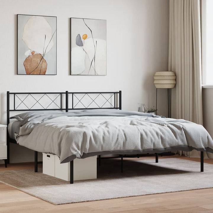 sengeramme med sengegavl 120x190 cm metal sort
