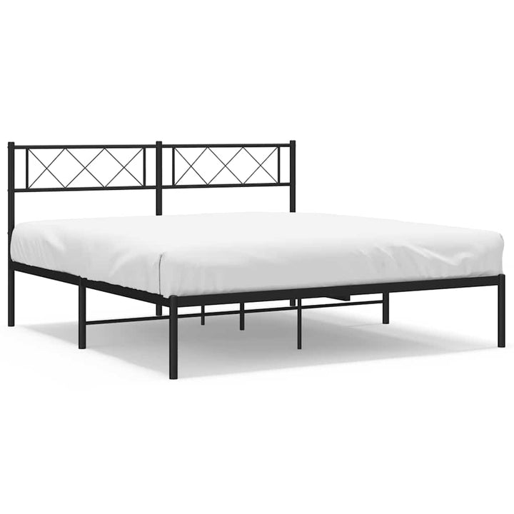 sengeramme med sengegavl 135x190 cm metal sort