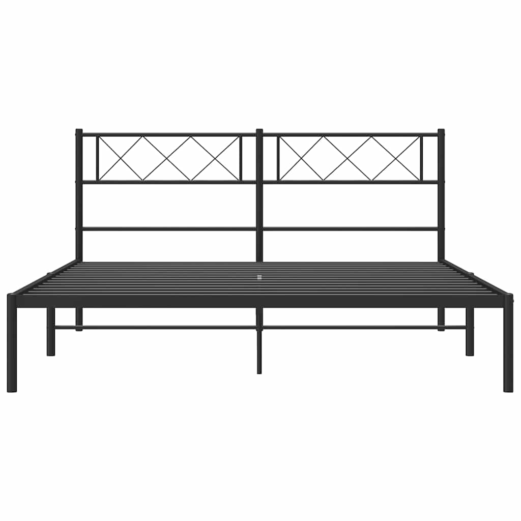 sengeramme med sengegavl 135x190 cm metal sort