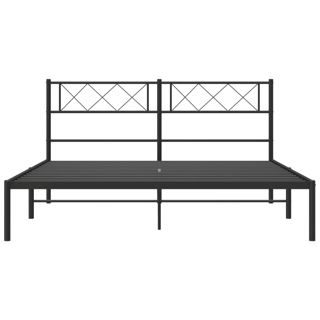 sengeramme med sengegavl 140x190 cm metal sort