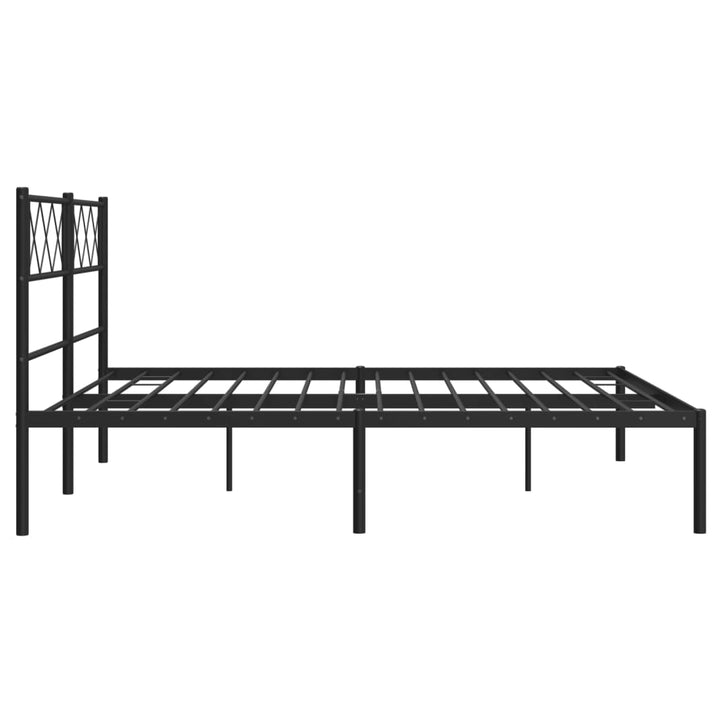 sengeramme med sengegavl 140x190 cm metal sort