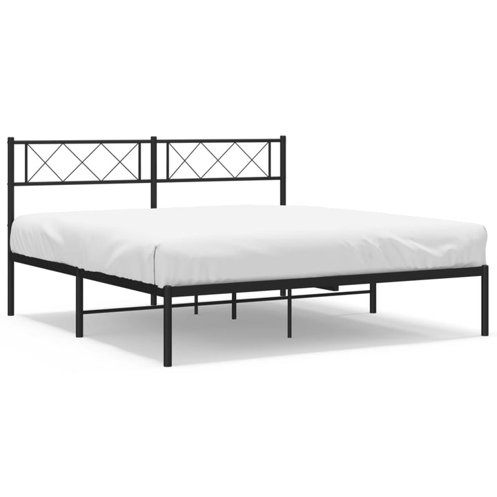 sengeramme med sengegavl 140x200 cm metal sort