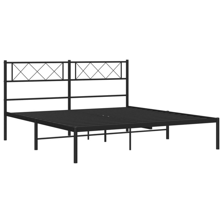 sengeramme med sengegavl 140x200 cm metal sort