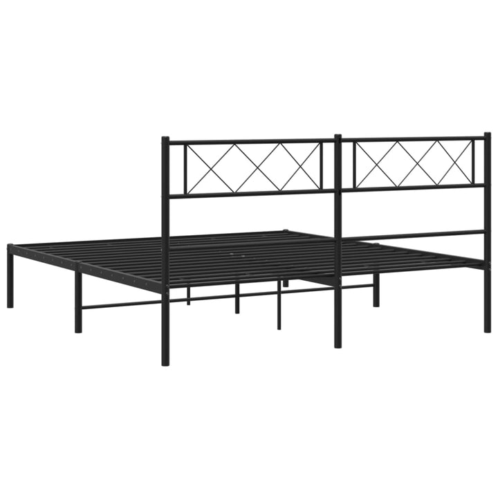 sengeramme med sengegavl 140x200 cm metal sort