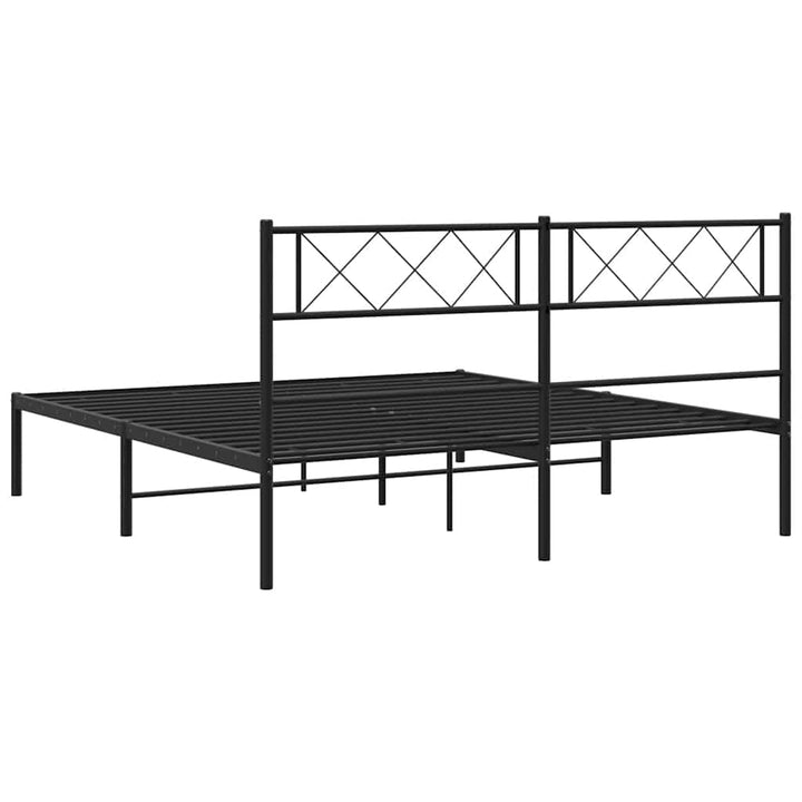 sengeramme med sengegavl 160x200 cm metal sort