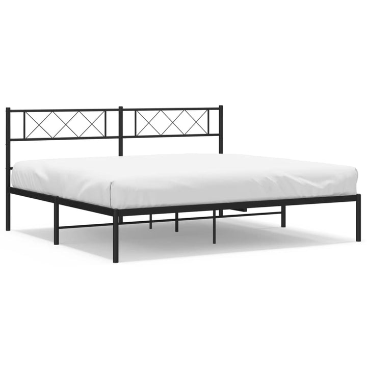 sengeramme med sengegavl 180x200 cm metal sort