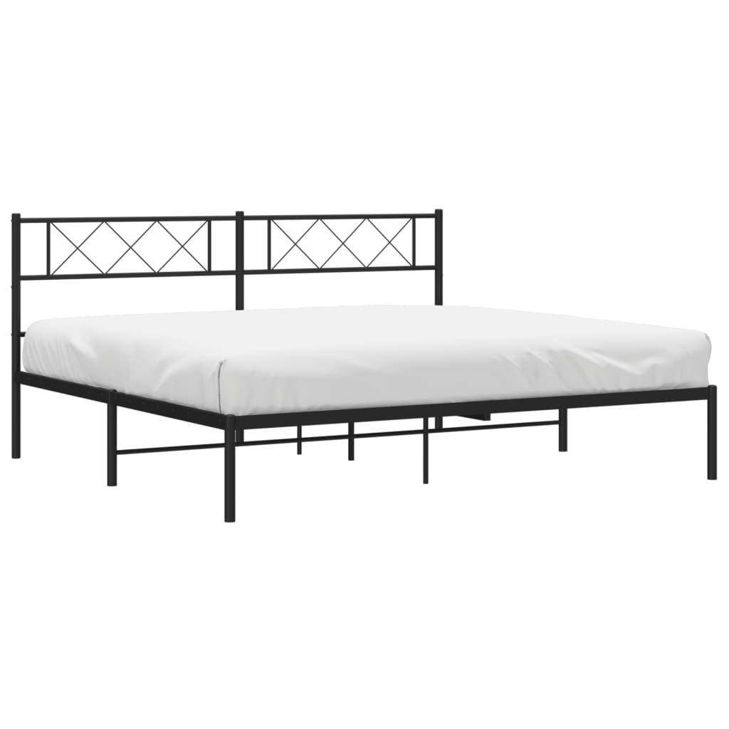 sengeramme med sengegavl 180x200 cm metal sort