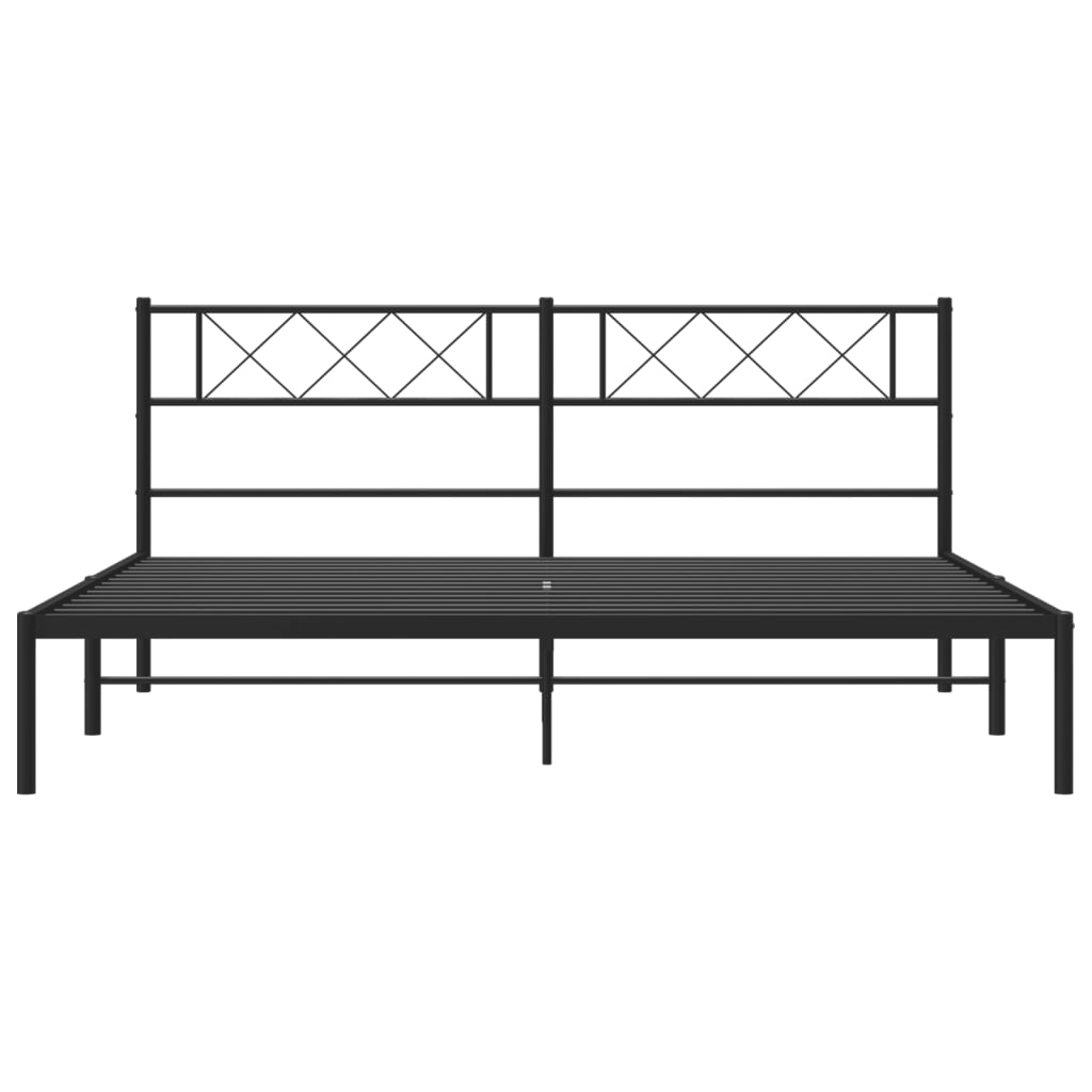 sengeramme med sengegavl 180x200 cm metal sort