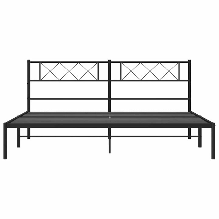 sengeramme med sengegavl 183x213 cm metal sort