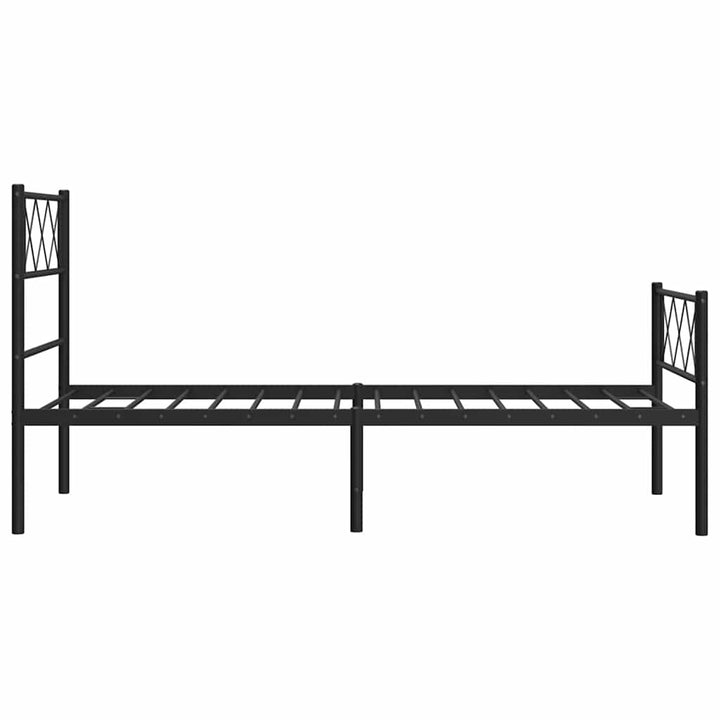 sengeramme med sengegavl og fodgærde 100x190 cm metal sort