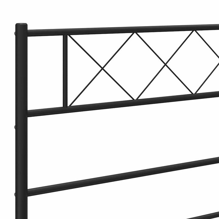 sengeramme med sengegavl og fodgærde 135x190 cm metal sort