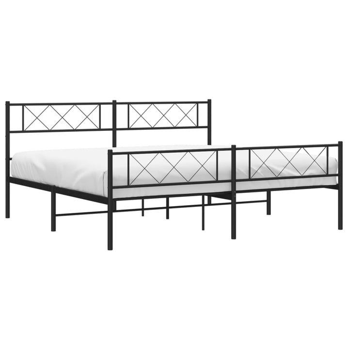 sengeramme uden madras med fodgærde 180x200 cm sort