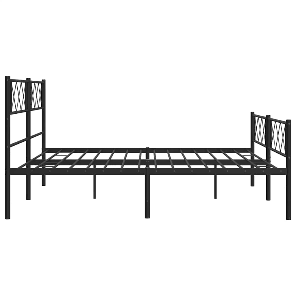 sengeramme med sengegavl og fodgærde 183x213 cm metal sort