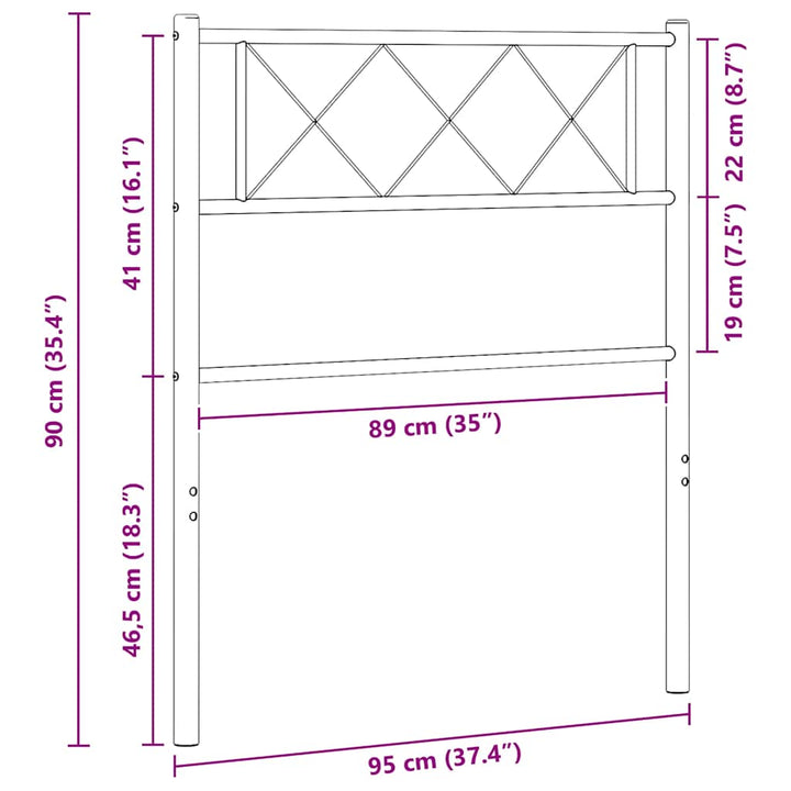 udskiftningsgavl 90 cm metal sort