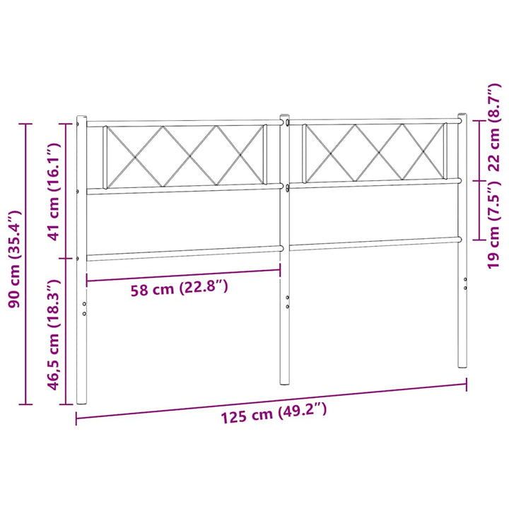 udskiftningsgavl 120 cm metal sort