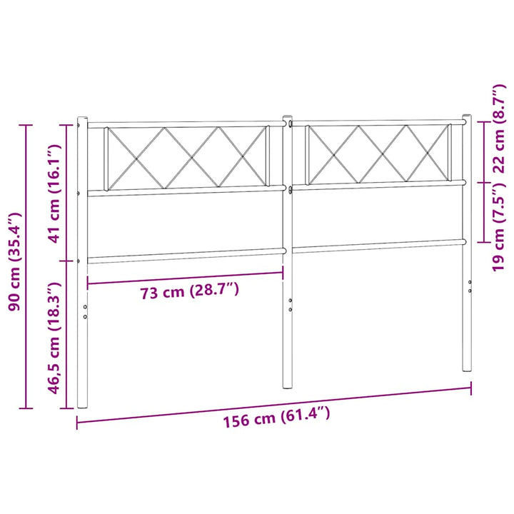 udskiftningsgavl 150 cm metal sort