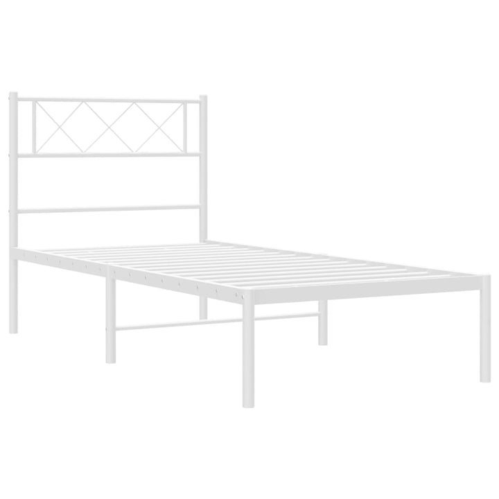 sengeramme med sengegavl 80x200 cm metal hvid