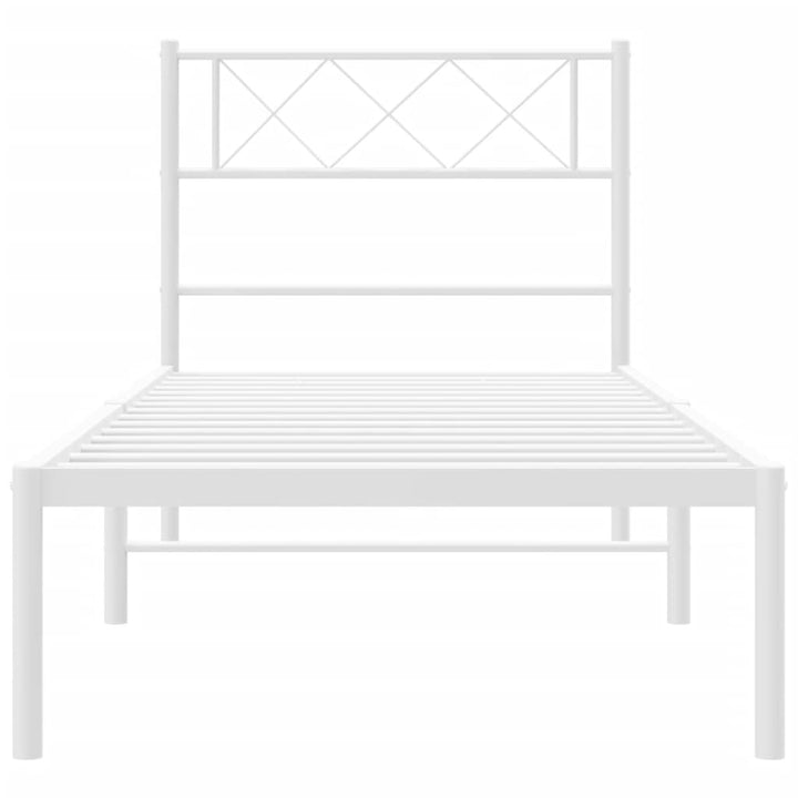 sengeramme med sengegavl 80x200 cm metal hvid