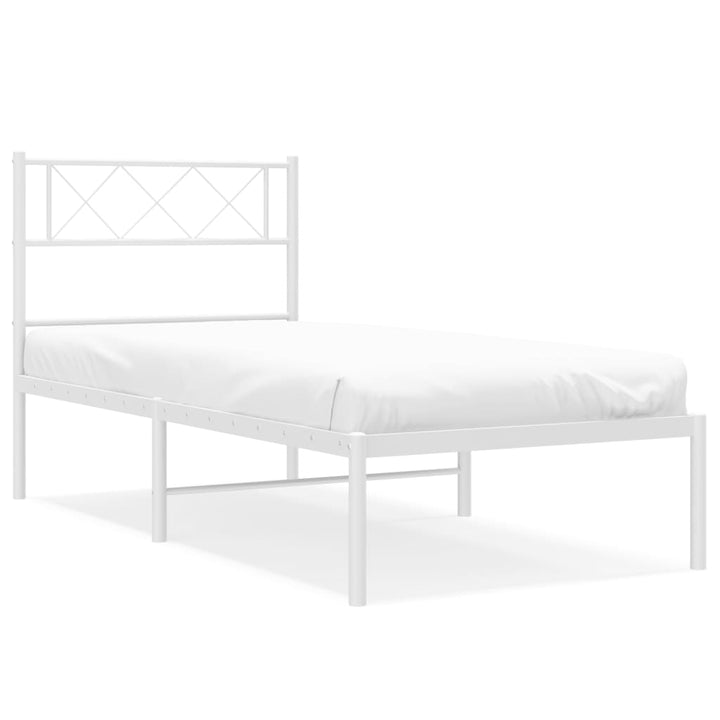 sengeramme med sengegavl 90x190 cm metal hvid