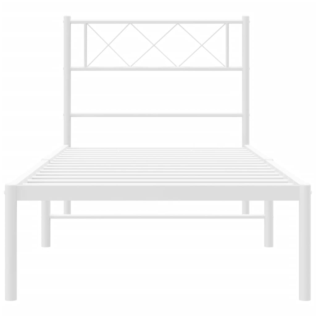 sengeramme med sengegavl 90x190 cm metal hvid