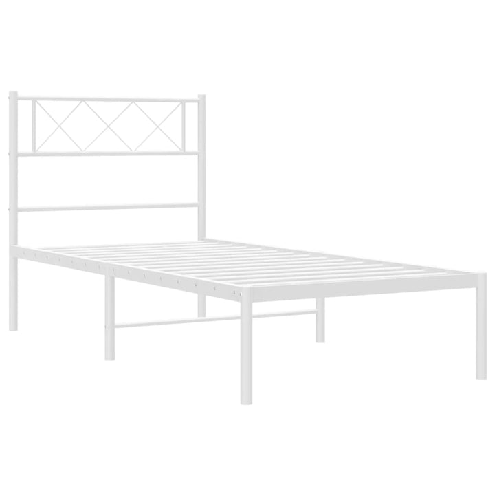 sengeramme med sengegavl 90x200 cm metal hvid