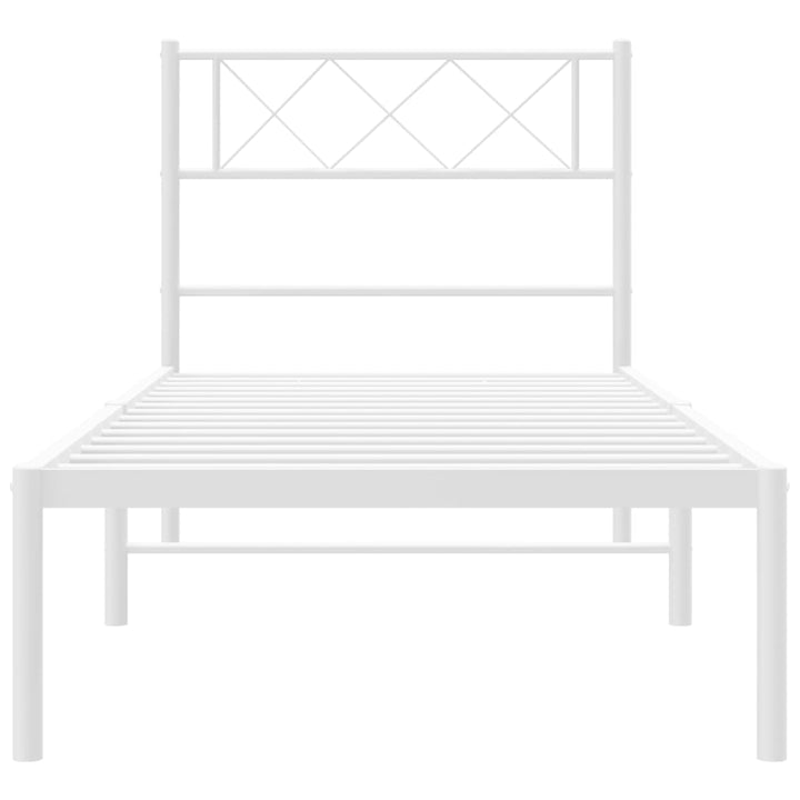 sengeramme med sengegavl 90x200 cm metal hvid