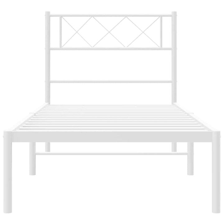 sengeramme med sengegavl 100x190 cm metal hvid