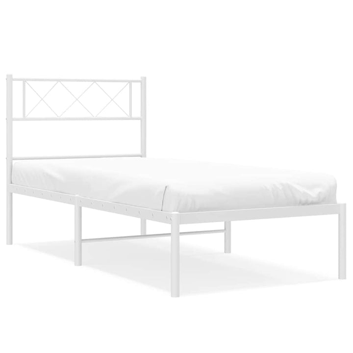 sengeramme med sengegavl 100x200 cm metal hvid