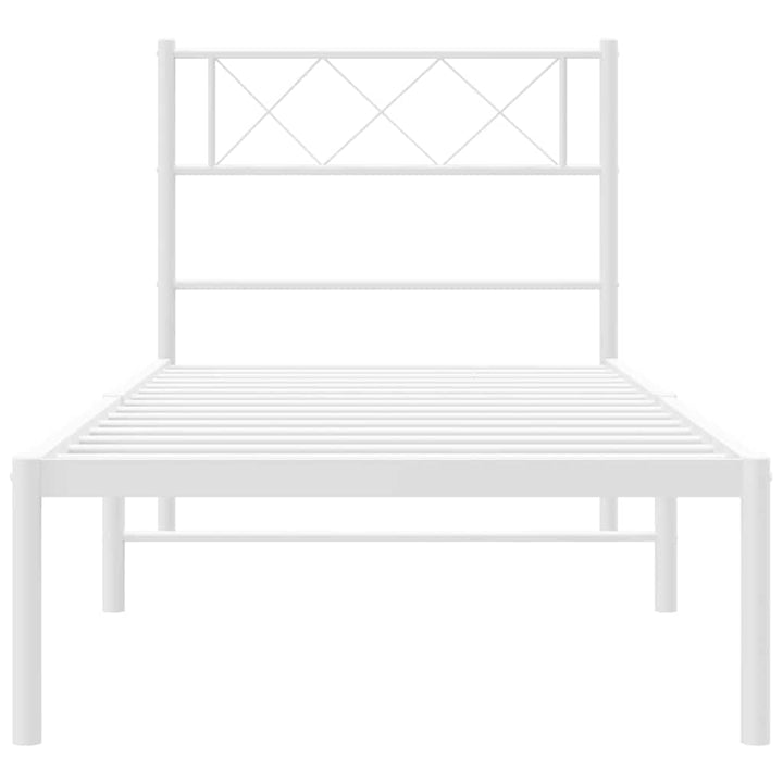 sengeramme med sengegavl 100x200 cm metal hvid