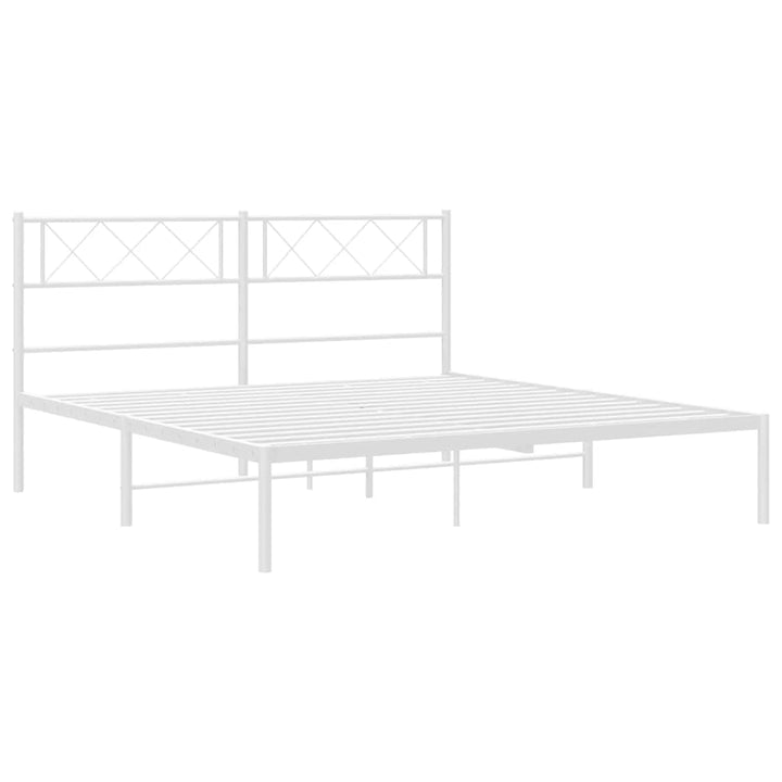 sengeramme med sengegavl 135x190 cm metal hvid