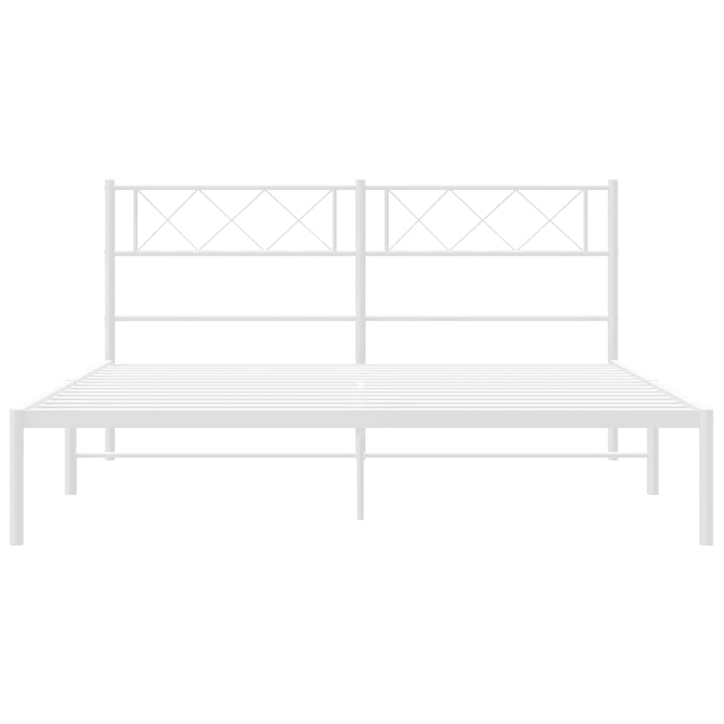 sengeramme med sengegavl 135x190 cm metal hvid