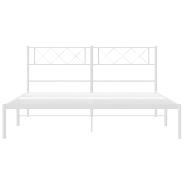 sengeramme med sengegavl 135x190 cm metal hvid