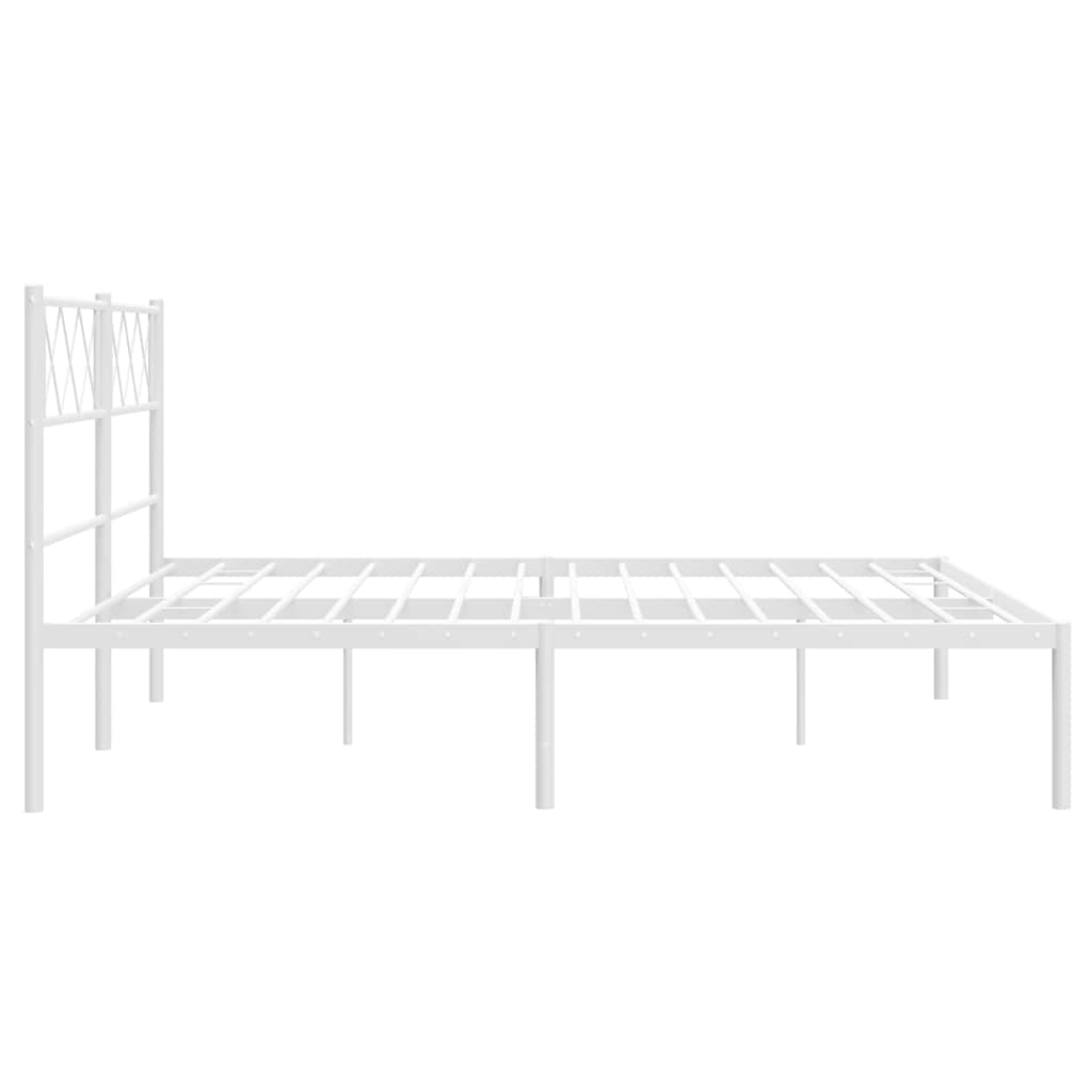 sengeramme med sengegavl 135x190 cm metal hvid